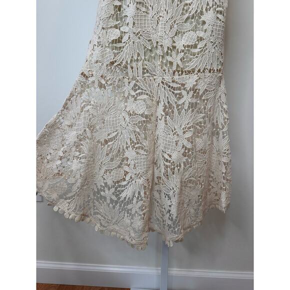 NEW NWT Maria Lucia Hohan Strapless Asymmetric Guipure Lace Midi Dress US 4 - Picture 9 of 9